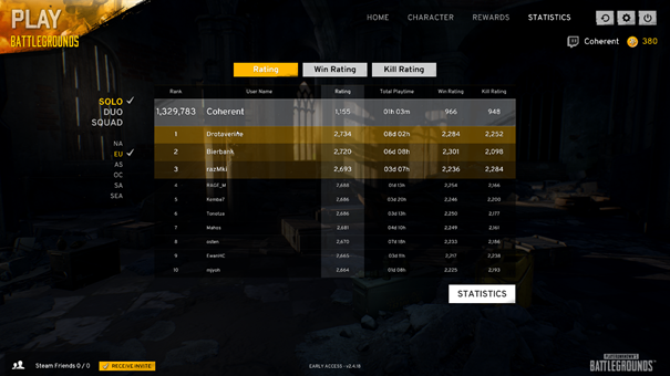 PUBG game UI