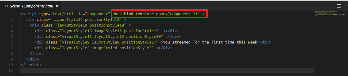 UI HTML component markup