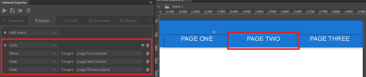 adobe animate second page target